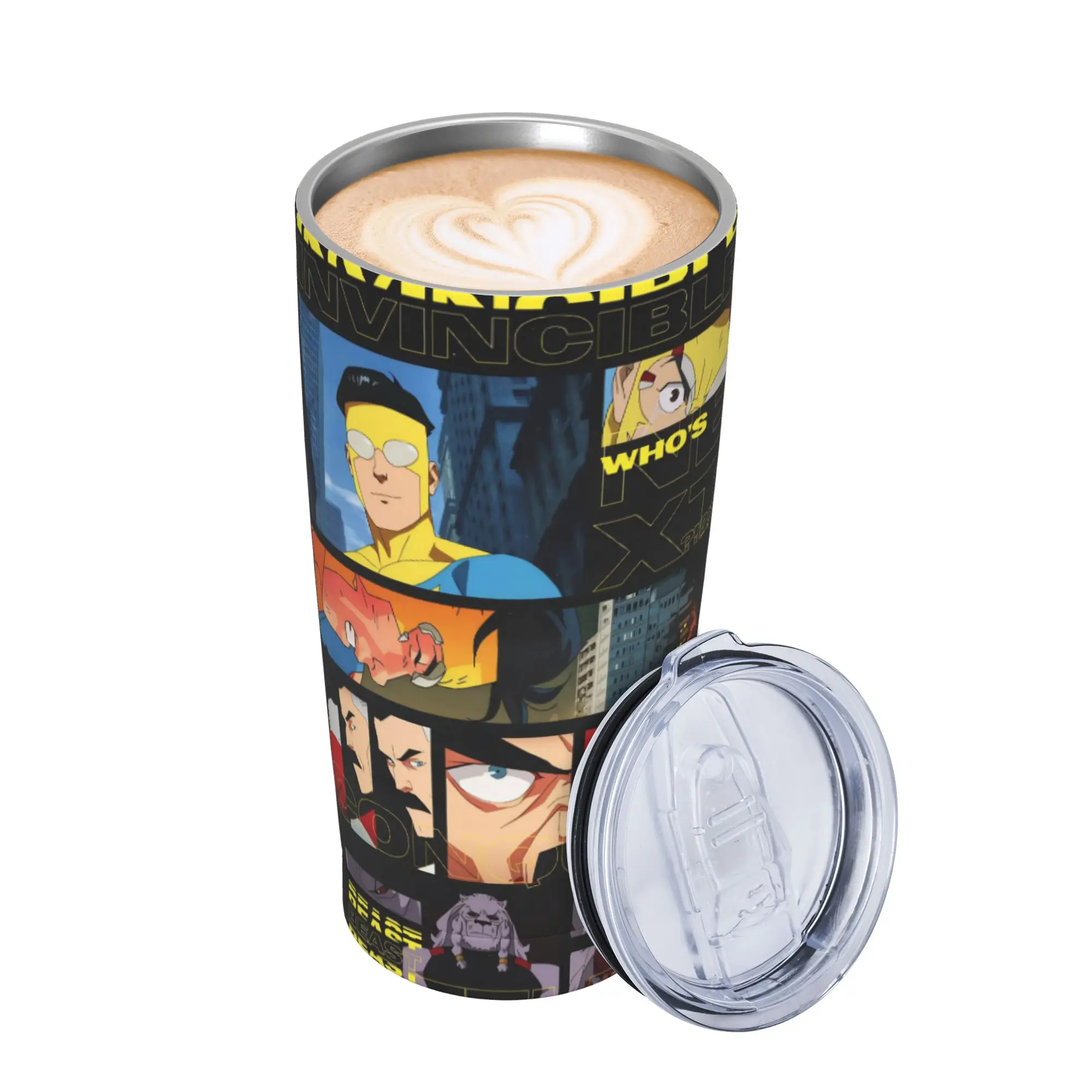 Invincibles Comic Tumbler Vacuum Insulated  Thermal Cup with Lid Straw Office Home Mug Hot Cold Drink 20oz