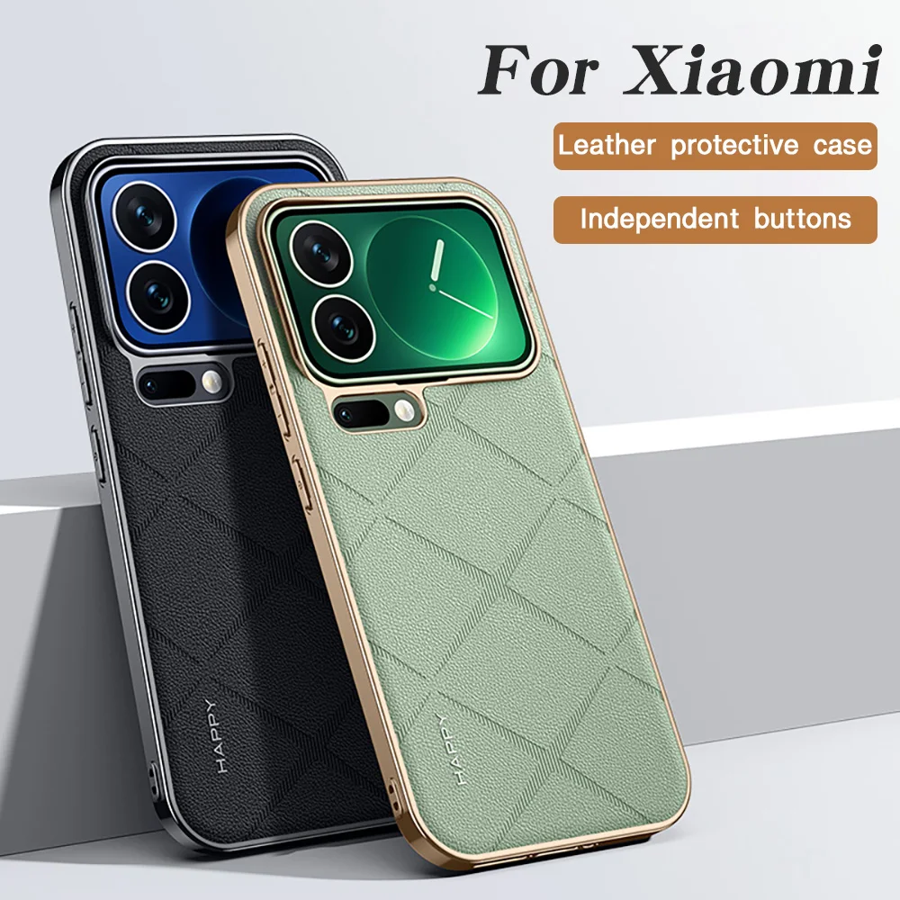 

Для Xiaomi 17 Pro Max 15 Pro 14 Ultra 14 Pro 14, веганский чехол из искусственной кожи с встроенным устойчивым к царапинам и отпечаткам пальцев на задней панели телефона