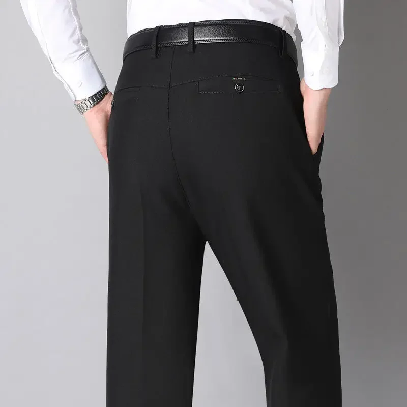 Men's Four-Way Stretch Business Casual Pants Spring/Autumn Formal Dress Trousers Elastic Comfortable Casual Pants
