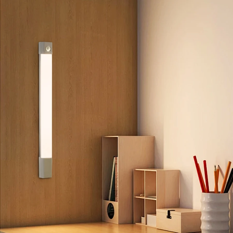 30CM Motion Sensor Lamp Wireless LED Night Light USB Rechargeable Under Cabinet Light for Kitchen Wardrobe Staircase Lighting