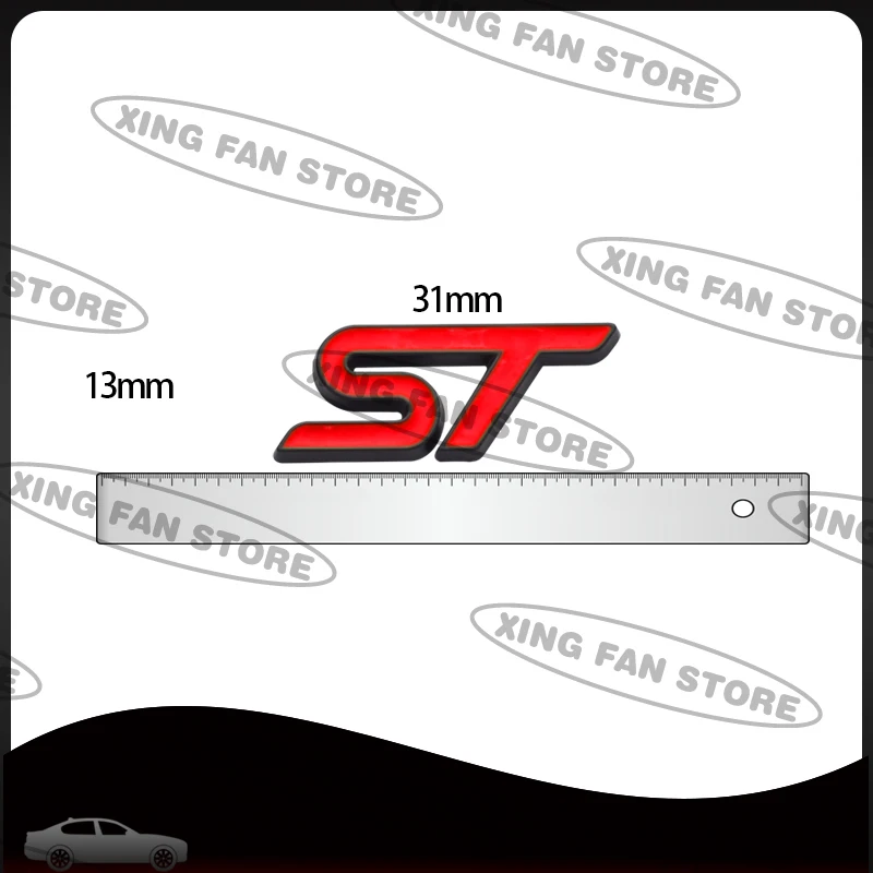 ST Metal Emblem Car Steering Wheel Badge Sticker Decal For Ford Focus Mondeo Fiesta Edge Galaxy S-MAX C-MAX F-150 Accessories