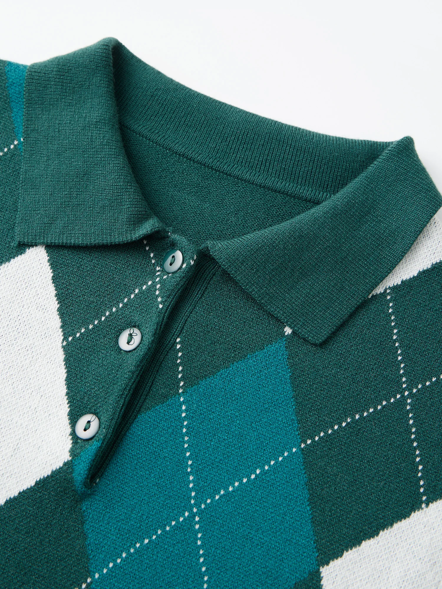 

Women s Knit Sweater Autumn Long Sleeve Lapel Collar Geometric Print Quarter Button Pullover Top