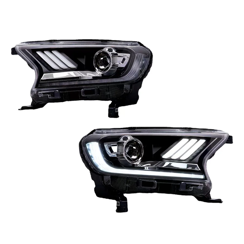 Car Styling for Ford Ranger Headlight T7 2016 2017 2018 LED Head Lamp Angel Eye Bi Xenon Beam Accessories