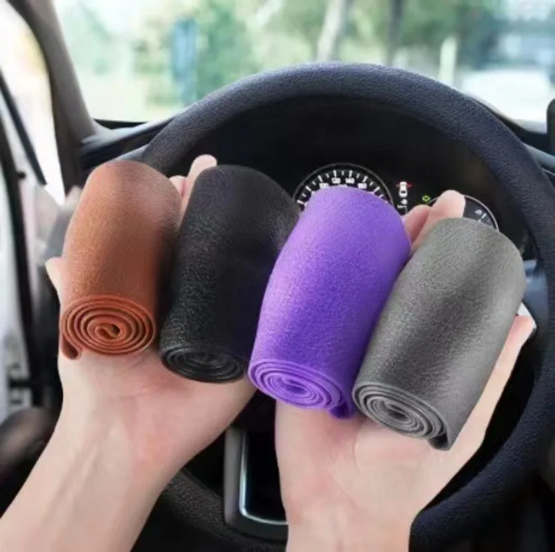 Universal Car Silicone Steering wheel cover Elastic Glove Cover Texture Soft Multi Color DIY Auto Decoration Covers Accessories