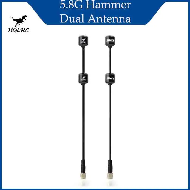 

‌HGLRC 5.8G Hammer Dual Antenna‌ RHCP LHCP SMA 170mm For FPV Racing Drones RC Accessories
