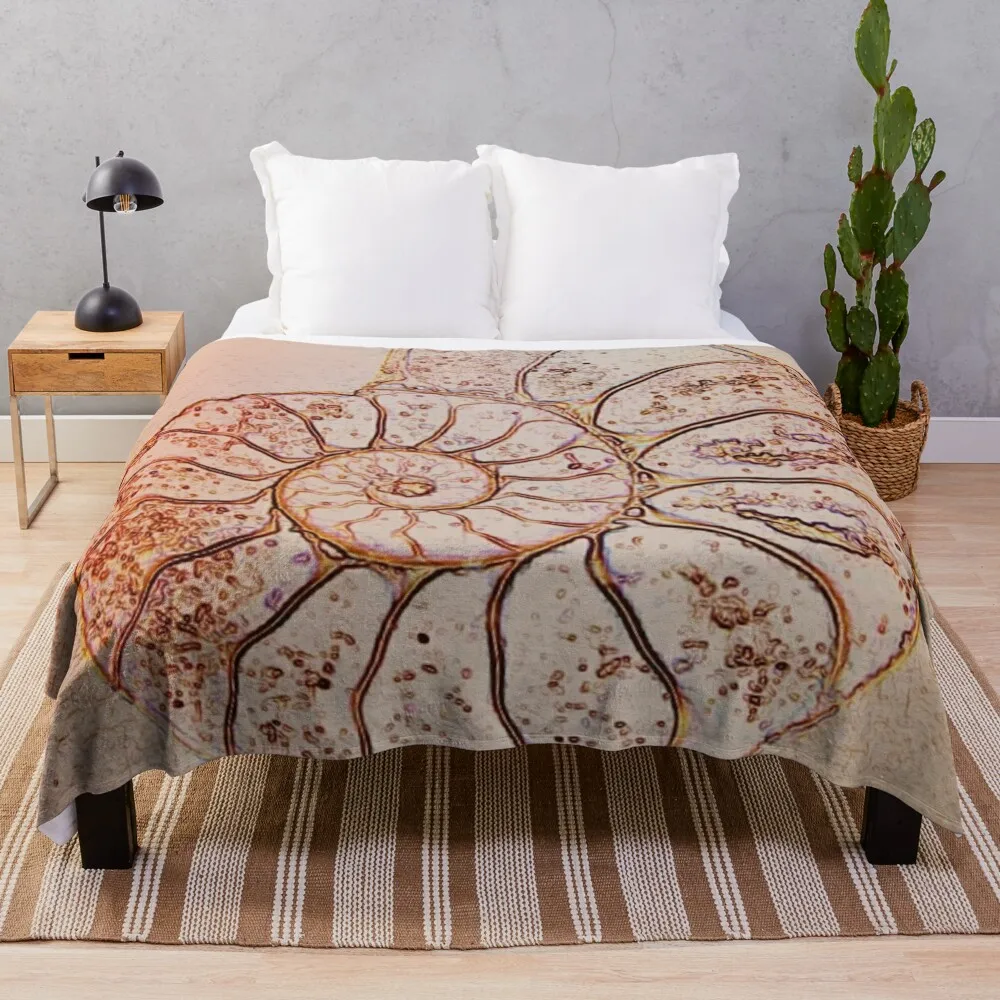 Ammonite Throw Blanket Sofa Quilt Vintage Bed linens Blankets