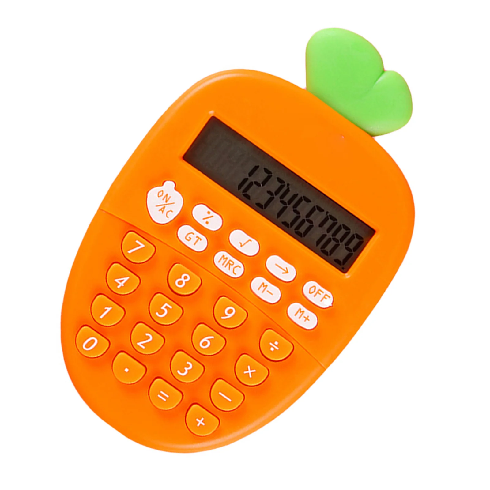 

12-Digit Carrot Shape Electronic Calculator Portable Lightweight Office School Home Use Clear Display Calculator for