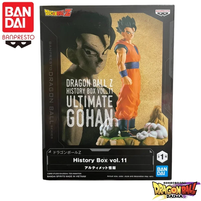 En stock: Figura de acción original Bandai Banpresto Dragon Ball History Box Vol. 11 Son Gohan, modelo de muñeco, nueva en caja.