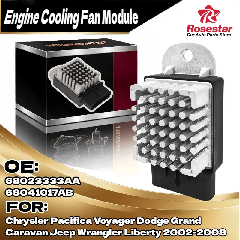 

68023333AA Engine Cooling Fan Relay Kit For Chrysler Pacifica Voyager For Dodge Grand Caravan For Jeep Wrangler Liberty
