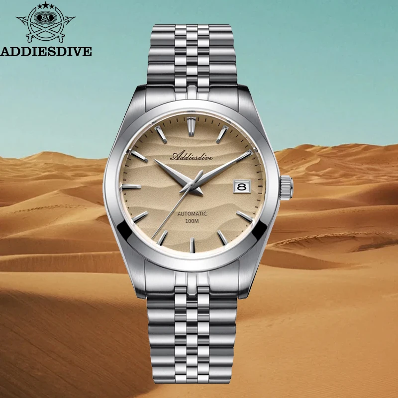 Addiesdive جديد الرمال الهاتفي ساعة أوتوماتيكية AD2059 reloj hombre NH35A الفولاذ المقاوم للصدأ الياقوت الزجاج مقاوم للماء ساعات آلية #2