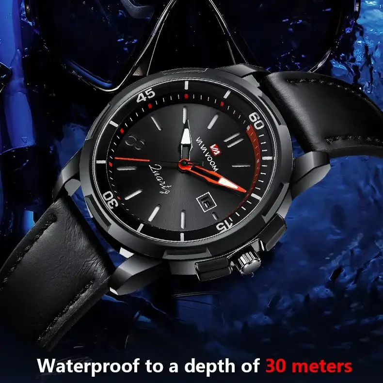 reloj hombre High Quality Men's Watch Fashion Quartz Watch Men Luxury Belt Business Sport Waterproof Clock