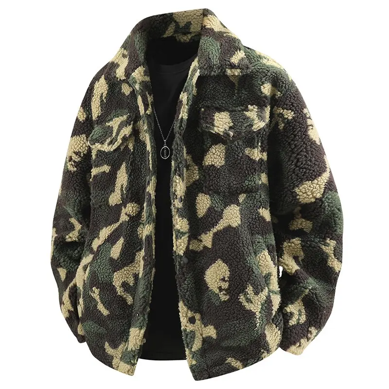 

Autumn and Winter Fashion Trend American Vintage Thickened Warm Lamb Plush Jacket Men's Loose Sports Large Size High-Grade Coat