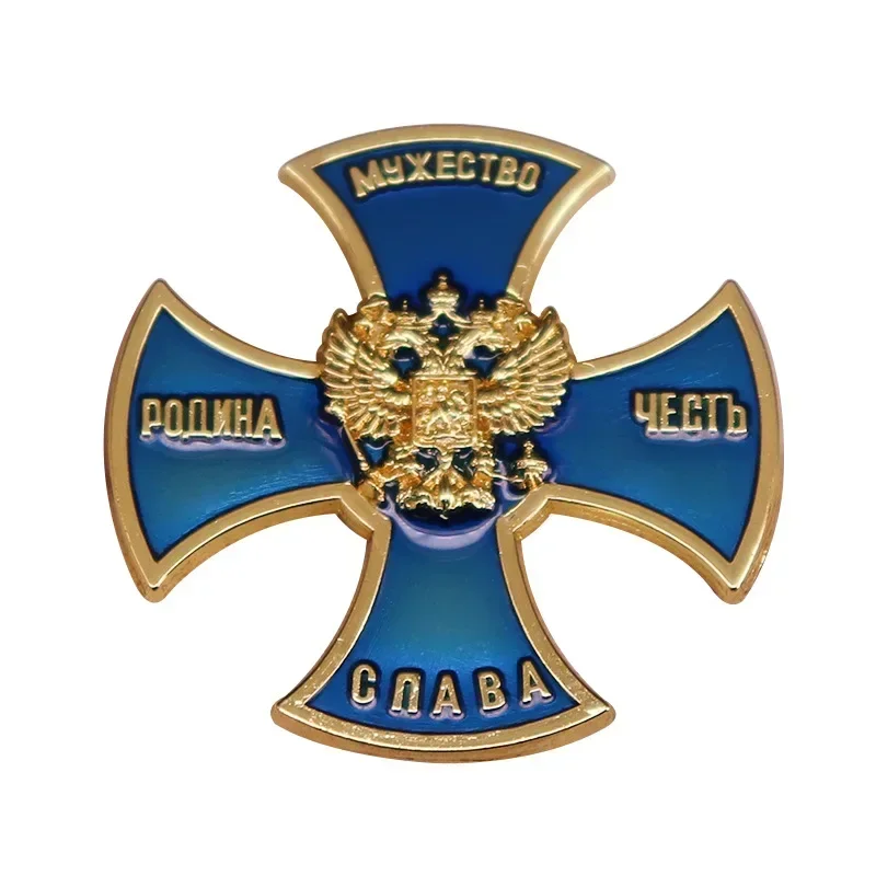 2024 Blue Iron Cross Honor Enamel Pin WW2 Russia Military Brooches Metal Punk Medal Badge Backpack Accessories Jewelry