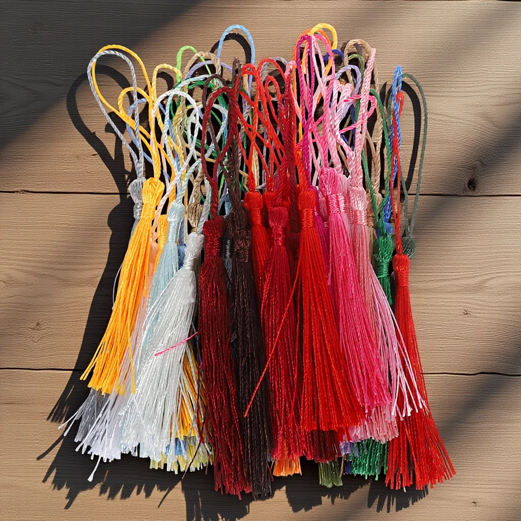 

50pcs Chinese Knot Tassel Premium Polyester Silky Touch Diy Jewelry Keychain Phone Ornament Bookmark Gift Tag Bag Decoration