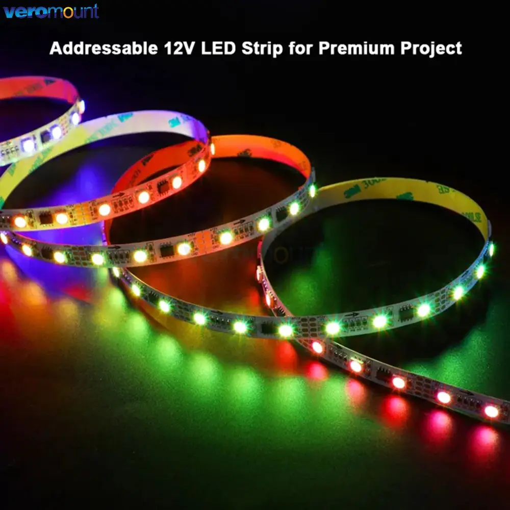 5m DC 12V programowalne zewnętrzne LB1934A IC adresowalne kolor marzeń RGB Digital Pixel Strip LED ciągłość 60/84LEDs/m