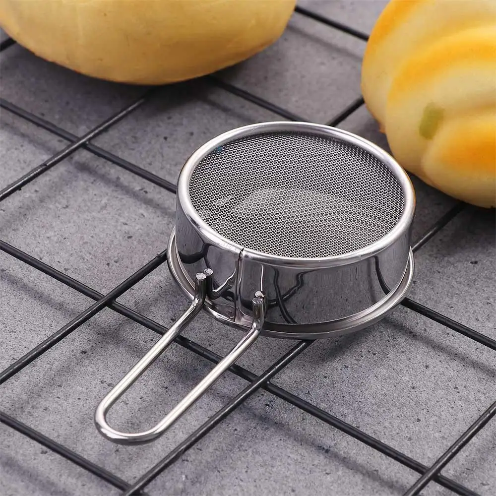 

Kitchen Cocoa Matcha Powder Stainless Steel Fine Mesh Colander Sifting Tool Filter Spoon Powder Sieve Flour Sifter