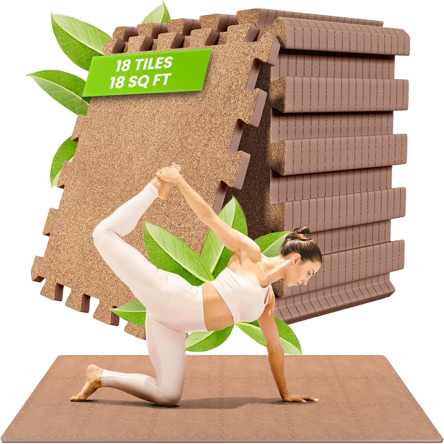 

Набор из 18 плиток из вспененного материала EVA, соединяющихся между собой, 12,6x12,6 дюймов — коврики-пазлы для спортзала, домашних тренировок, гаража и игровой комнаты