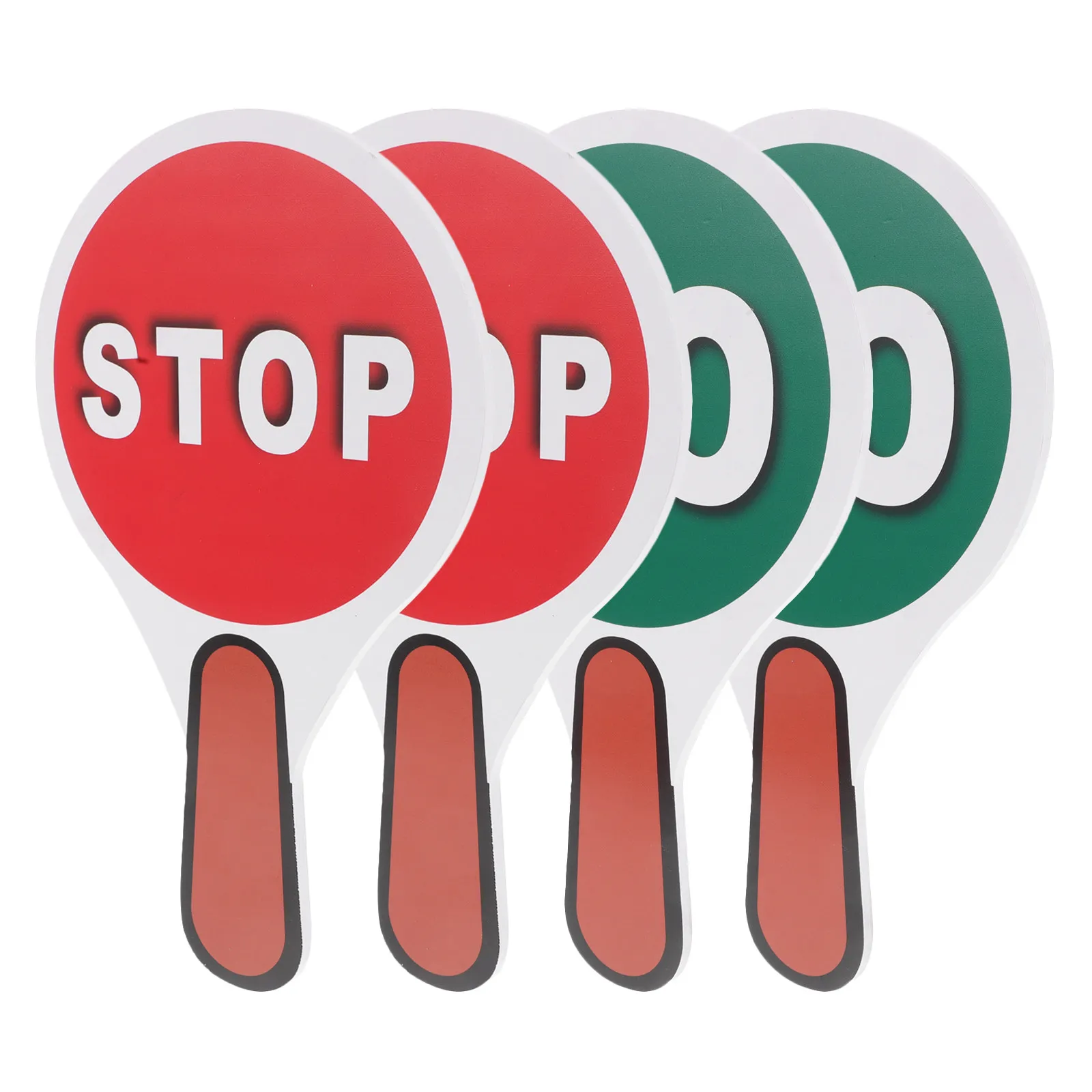 

2Set PVC Waterproof Double Sided Sign Red Green Handheld Traffic Safety Teaching Road Signs for Kids