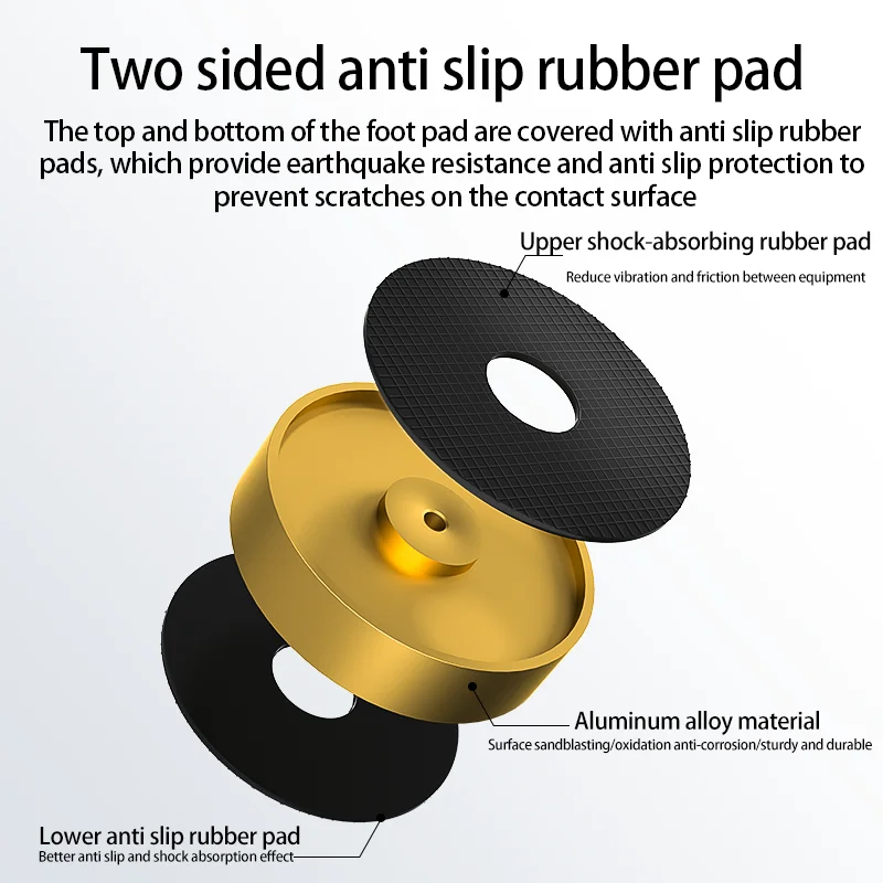 1.GK gold matte  HIFI foot pad 4pcs aluminum alloy shock absorber speaker sound card amplifier anti slip bracket dual-use