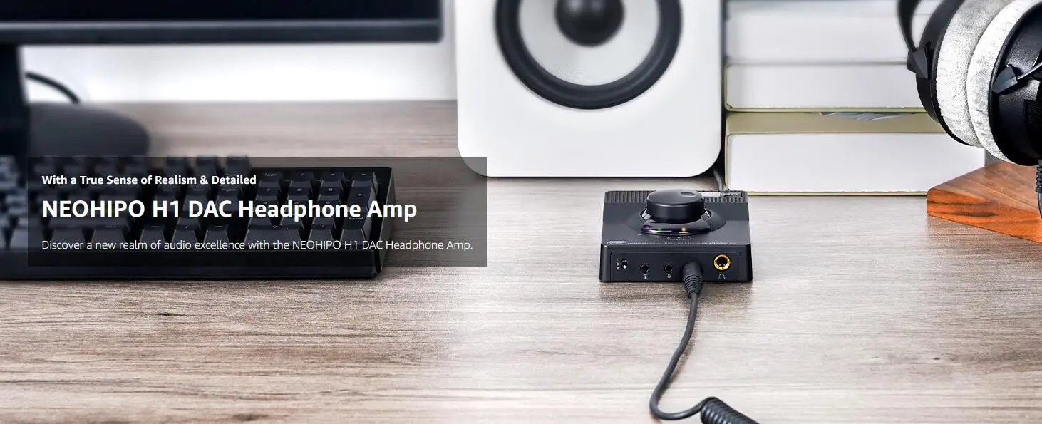 NEOHIPO H1 USB Gaming DAC Kopfhörer AMP Für PS5/PC/MAC Tragbare Kopfhörer Verstärker Unterstützung 3,5 MM/6,35 MM/Mic/EQ – Detail 1