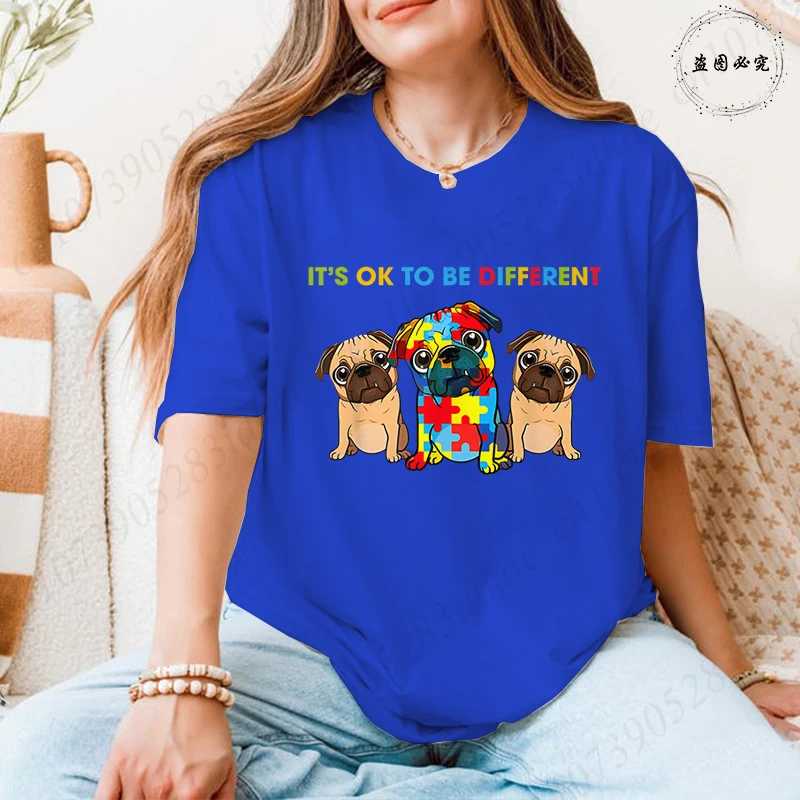 เสื้อยืดลายกราฟิกผีเสื้อสำหรับผู้หญิง ลายปริศนา Y2k  รับมือกับออทิสติก เสื้อยืดแขนสั้น