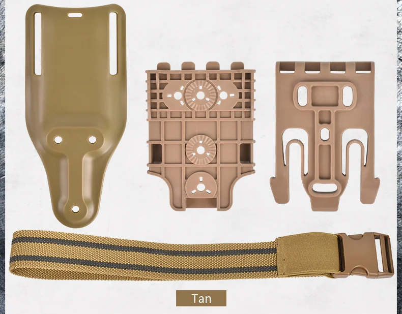 3-teiliges Drop-Leg-Holster-Set mit Schnellverschluss und QLS 19/22-Adapter – Gürtelschlaufe, bequem, elastisch und gummiert für Jagd und Angeln – Detail 3