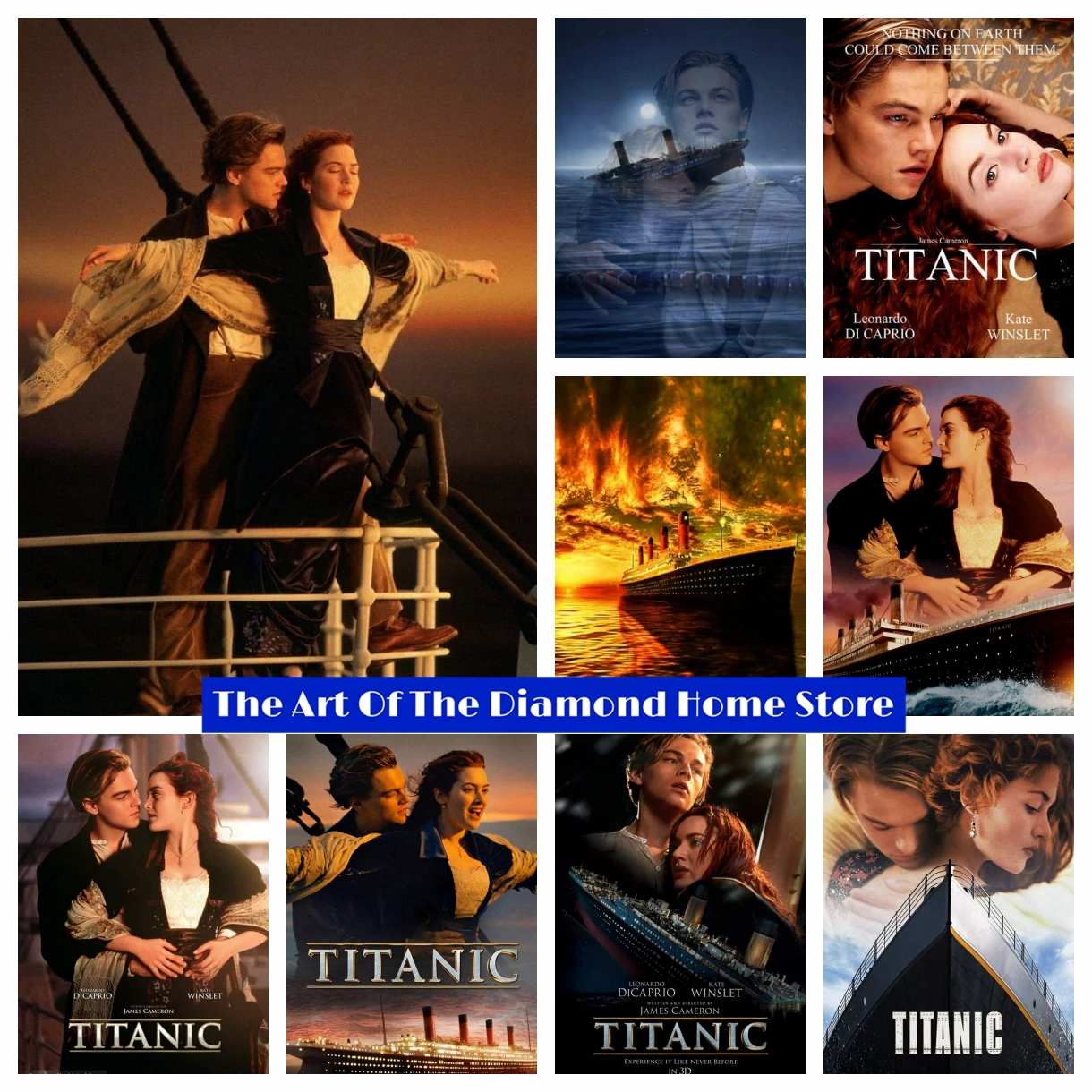 

AB Drills Diamond Painting Titanic Romantic Love Story 5D DIY Cross Stitch Kits Movie Mosaic Rhinestones Embroidery Home Decor