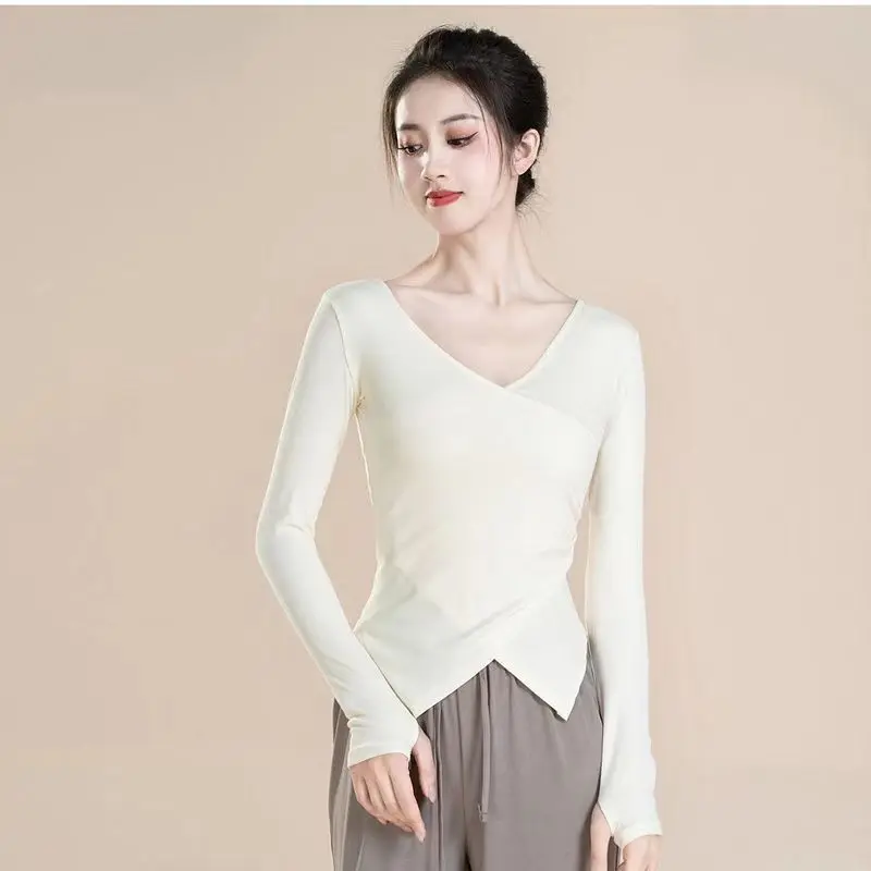 

2024 new practice clothes autumn and winter modern dance long-sleeved top women's classical Chinese dance body suit dance