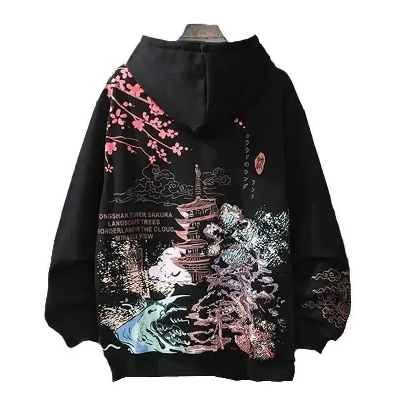 جميلة الشرير زهرة خطابات الرسم طباعة سوبر كبير هوديي المرأة الخريف الشتاء الشارع الهيب هوب عادية Harajuku البلوز