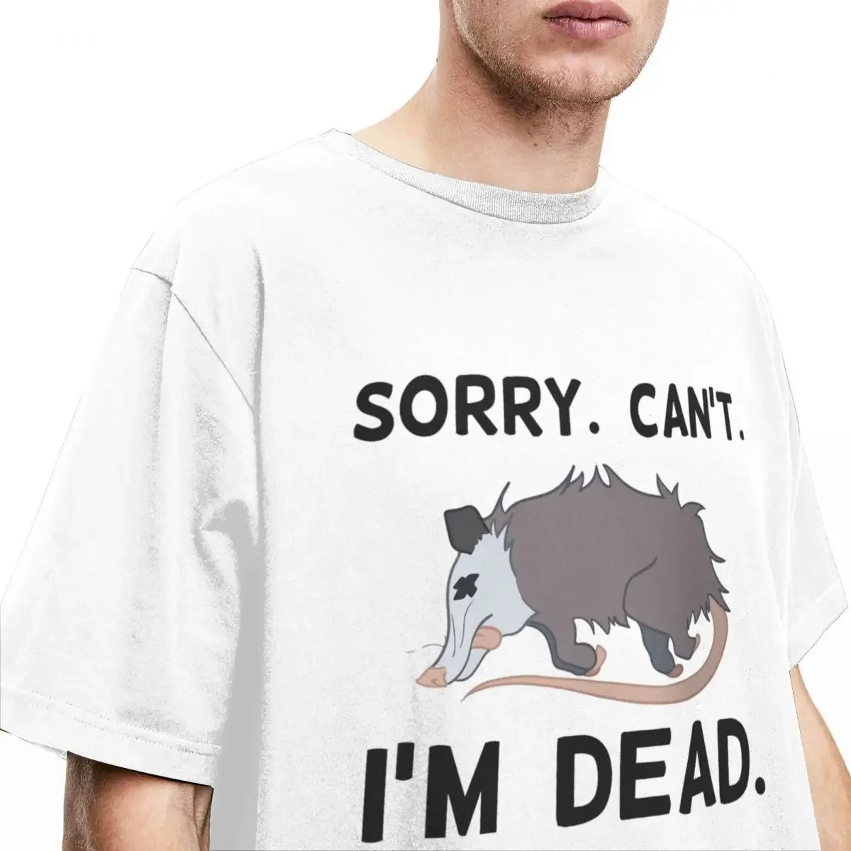 Sorry Can Not I Am Dead T-Shirt Summer Funny Opossum Vintage T-Shirts Cotton Popular Tshirt Men's Short-Sleeve Casual Top Tees image 4