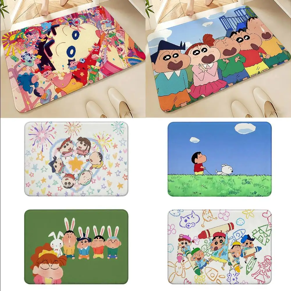 C-Crayon Shin-chans Floor Mats Home Laundry Rug Carpet For Living Room Decor Lounge Area Anti-slip Foot Mat Entrance Doormat