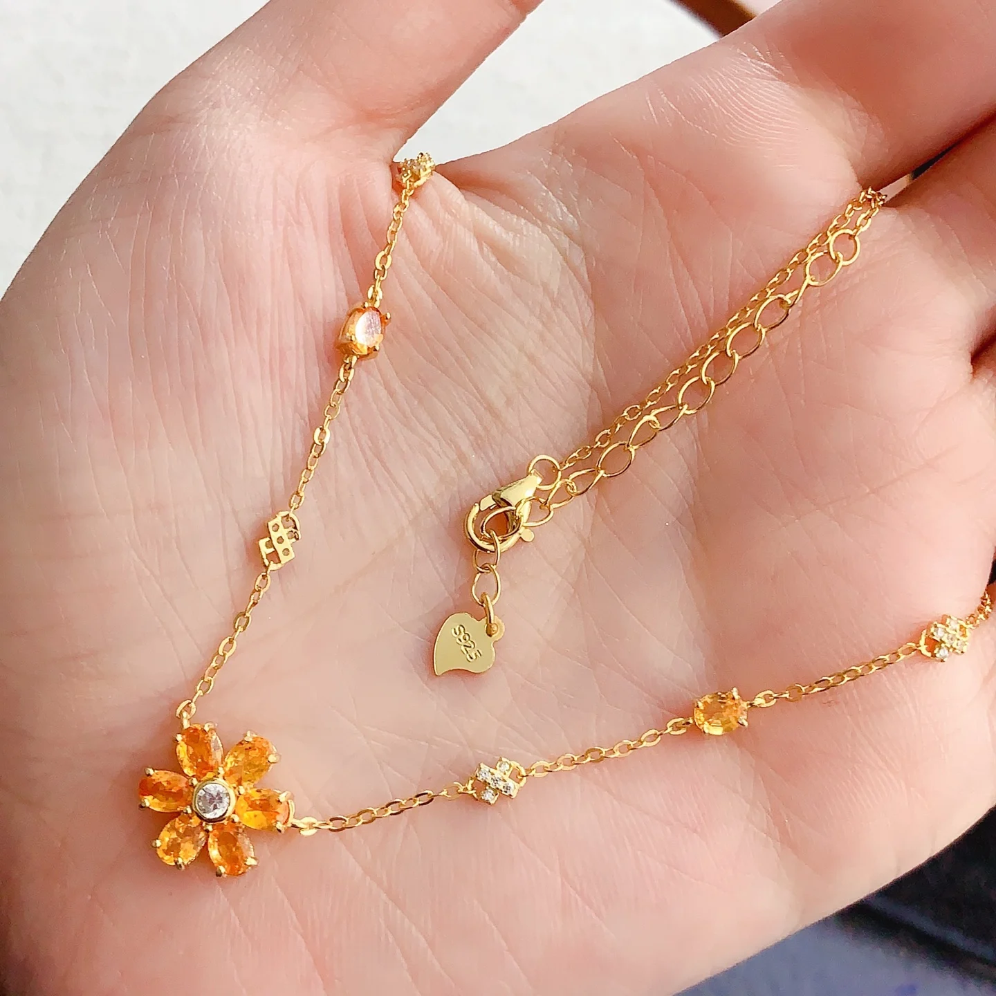 925 Silver Gemstones Necklace 4x3mm Natural Fanta Garnet Necklace Genuine Mandarin Garnet Silver Fine Jewelry for Girl