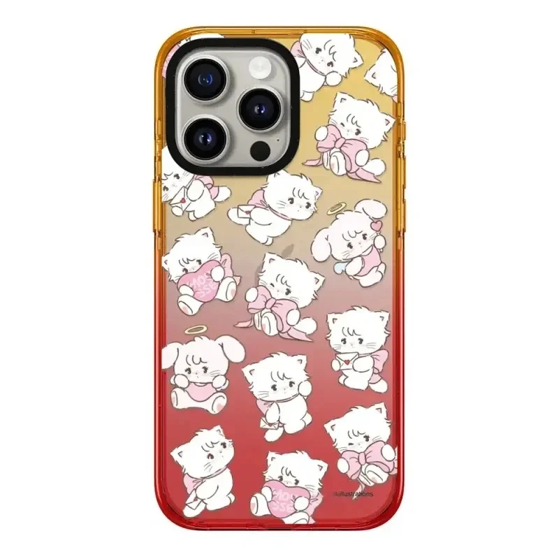 

Cuta Cat Peach Gradient Border 2.0 Acrylic iPhone 11 12 13 15 14 Pro Max Protective Case, Fits iPhone 15 Pro Max