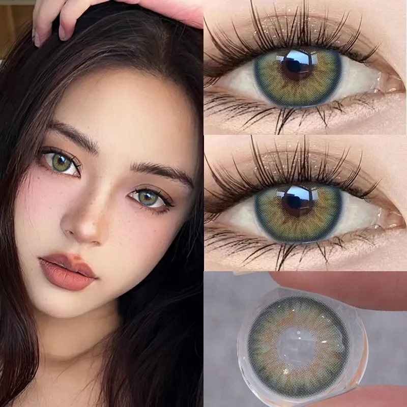 KSSEYE 1 Pair Korean Lenses Colored Contact Lenses for Eyes Natural Round Lens With Diopter Beautiful Pupil New Fast Shipping