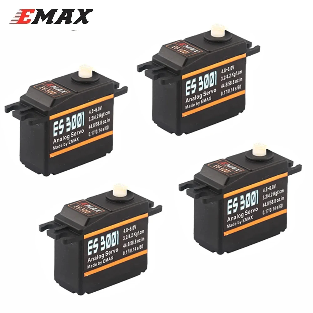 EMAX ES3001 4.8-6.0V 43g Plastic Gear Standard Analog Servo for RC Model Airplanes Helicopter Car and boat Robot