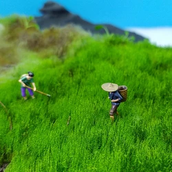 Miniature Scale 1:87 Farmer Model ABS Painted Figures Toys Diy Sand Table Field/Farm Landscape Layout Diorama Kits 1Pcs