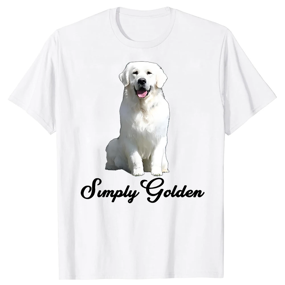 Weißes englisches Cream Golden Retriever Simply Golden T-Shirt, lässige Mode, lockere Harajuku-Streetwear, Sommer-T-Shirt für Männer und Frauen – Detail 3