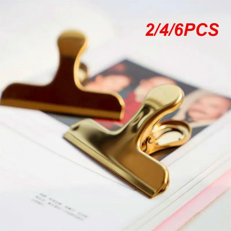 2/4/6PCS Bill Folder No Rust Independent Packaging Office Supplies Paper Folder No Fading Stainless Steel Learning Tools Folder