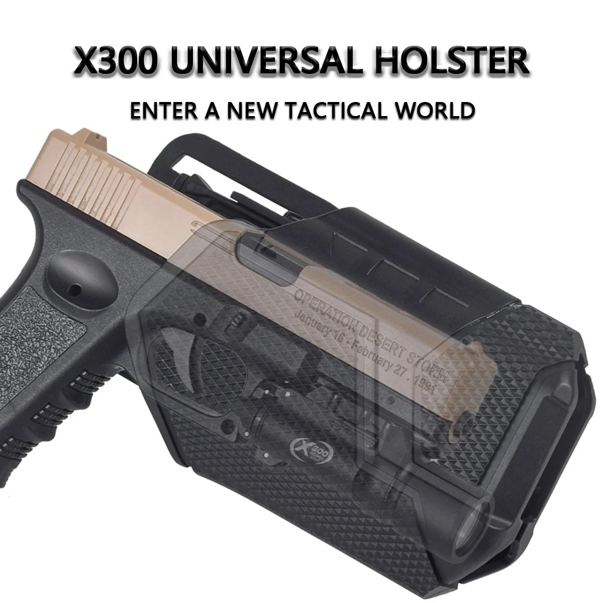 Coldre tático de pistola surefir compatível com luzes x300 x300u para airsoft g17 g19 p226 p320 qls sistema cinto coldre