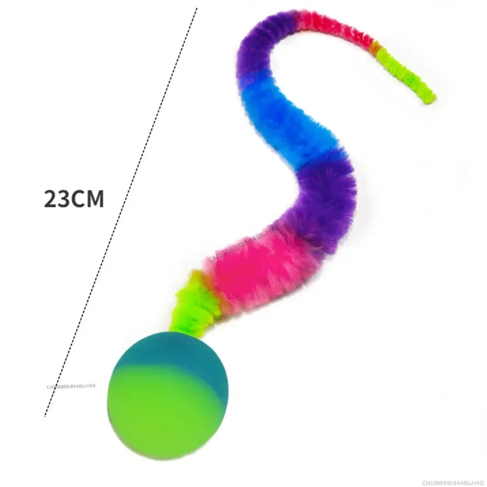 Cat interactive toys Tickle Cat Colorful bouncing ball Pet supplies Puzzle teasing indoor cat worm caterpillar elastic toy