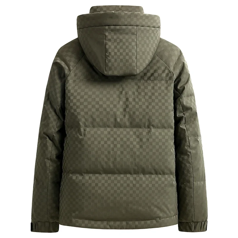 YEAE Winter Down Jacket Chessboard Thousand Grid Men\'s New White Duck Down Jacket Coat Warm Thick Casual Down Jacket Men