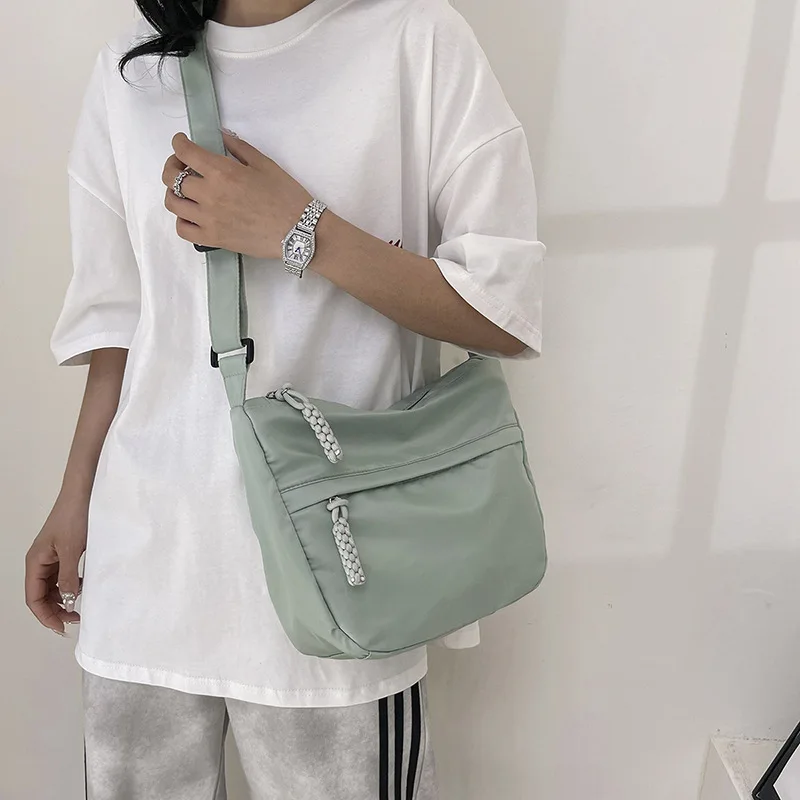 Fashionable Commuter Large Capacity Crossbody Bag Simple Sweet Casual Shoulder Bag Artistic Girl Trendy Underarm Tote Bag