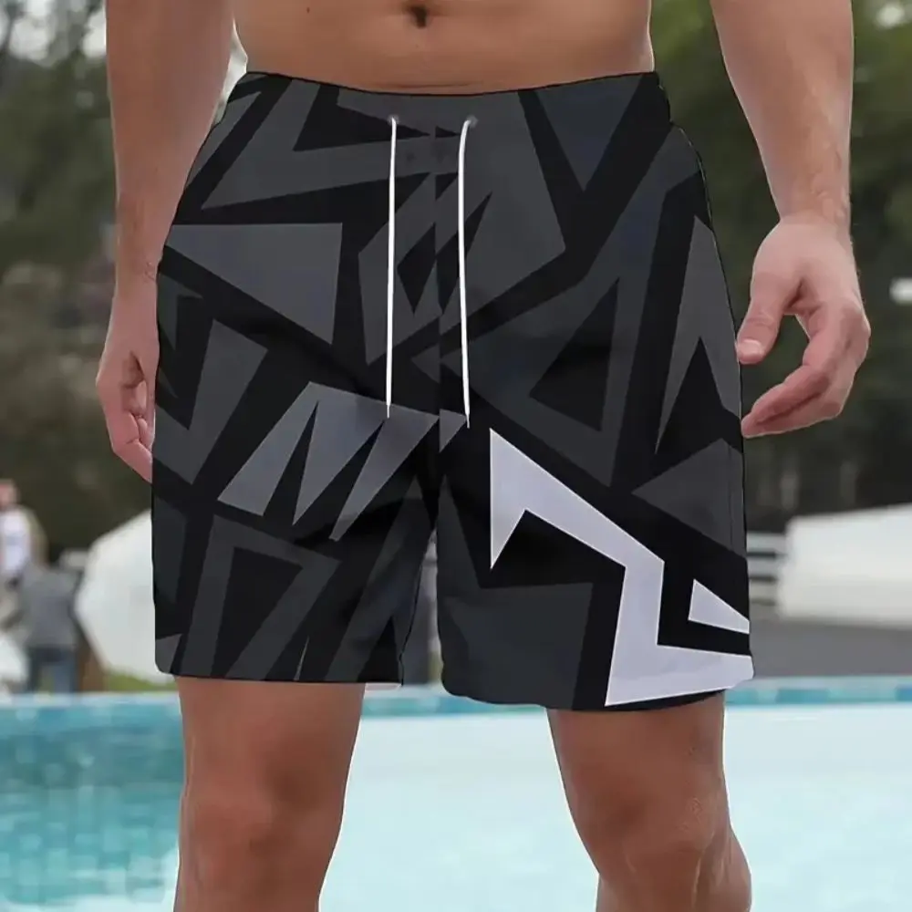 

3D Print Swimwear New Geometric Beach Shorts Men's Oversized Surfing Casual Board Pants Hawaiian Swimsuits Trunks Kids Clothing
