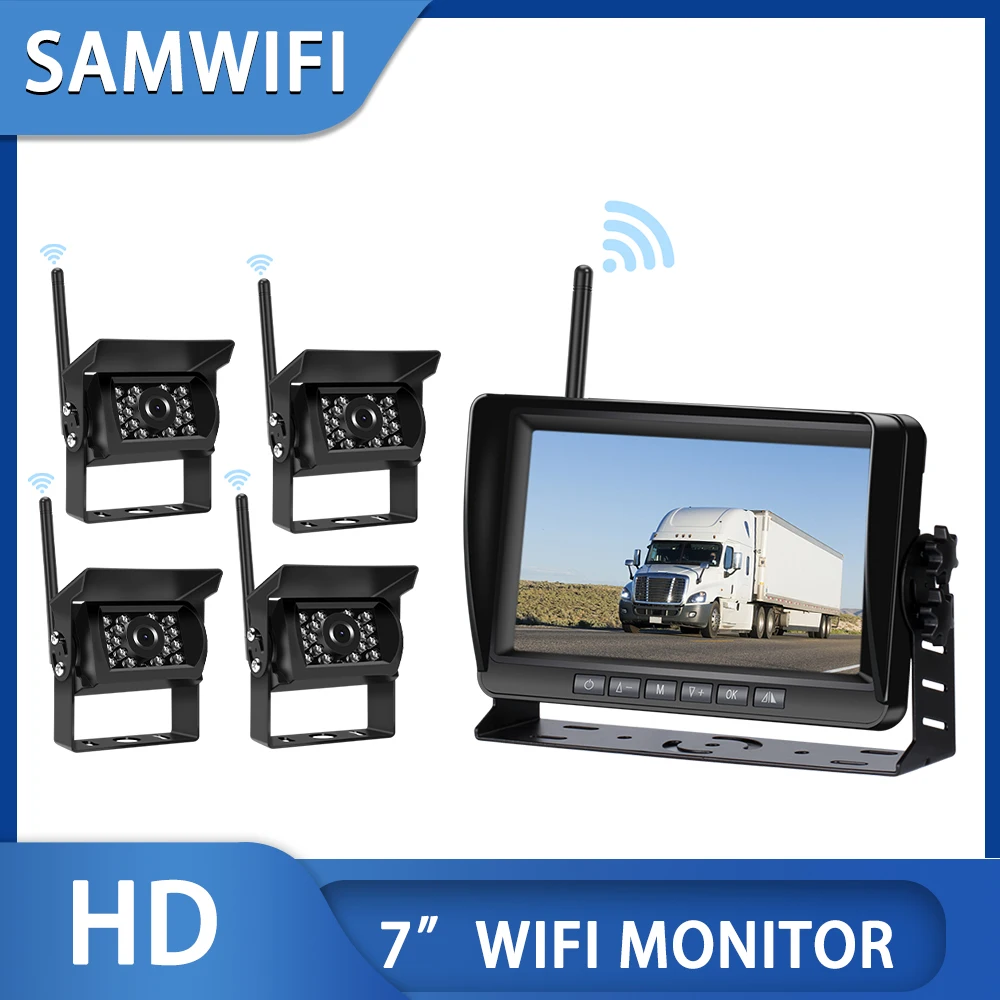 

7inch WIFI Truck Monitor Display wireless 1camera/2camera reversing Camera screen for car monitor for auto Truck RV