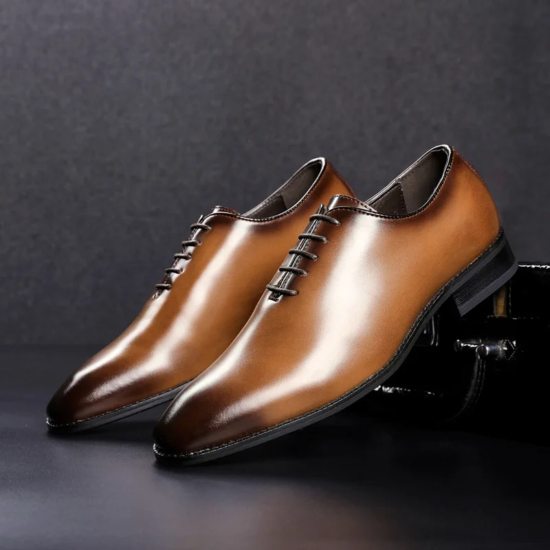 Zapatos de piel de vaca de gran tamaño para hombre, suelas de costura de espuma viscoelástica, zapatos de vestir de negocios, zapatos de cuero