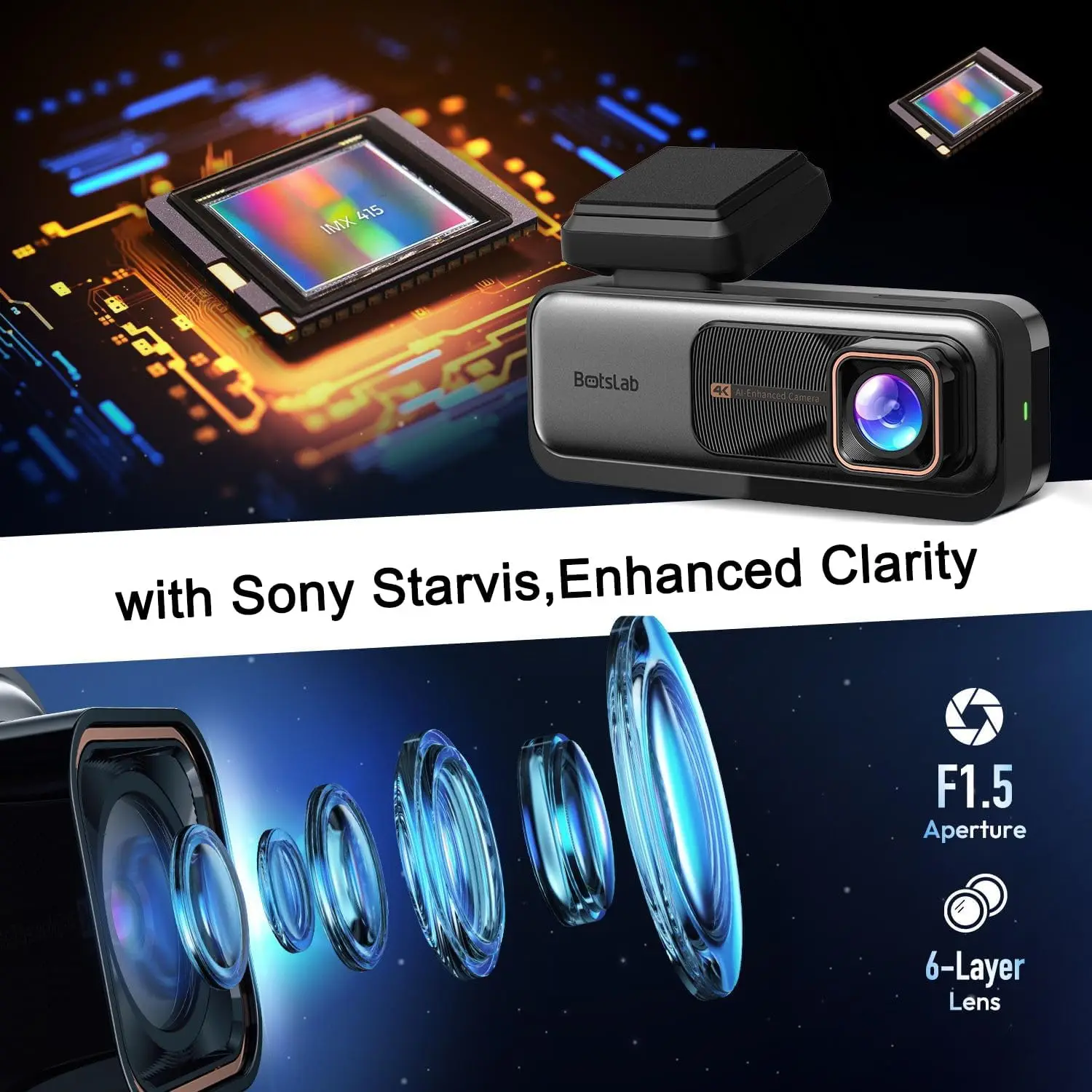 4K داشكام أمامي وخلفي، 170 ° Ultra Wide، ADAS، IMX415، رؤية ليلية، WiFi GPS، تسجيل حلقة، بطاقة 64 جيجابايت مجانية #5