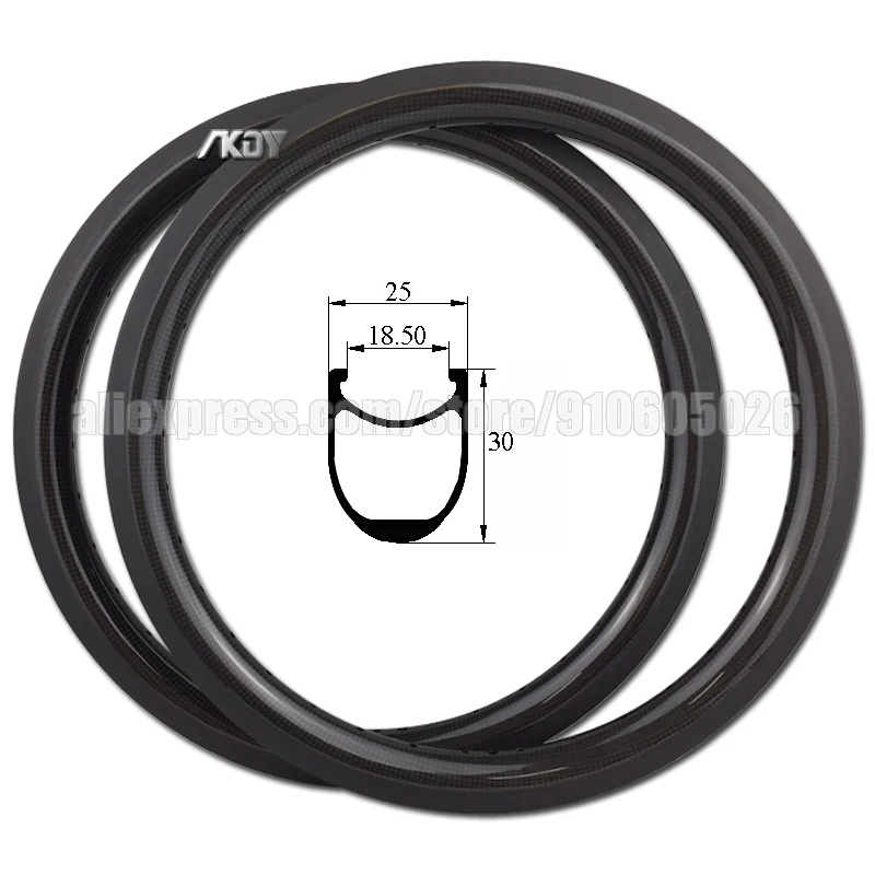 BMX 20 Inch Rims Carbon 30mm*25mm Clincher Folding Bike Carbon Rim 406 20 24 28 32 36 Holes for 20x1.4-1.75 20\