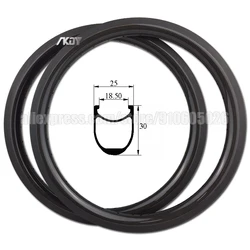 BMX 20 Inch Rims Carbon 30mm*25mm Clincher Folding Bike Carbon Rim 406 20 24 28 32 36 Holes for 20x1.4-1.75 20