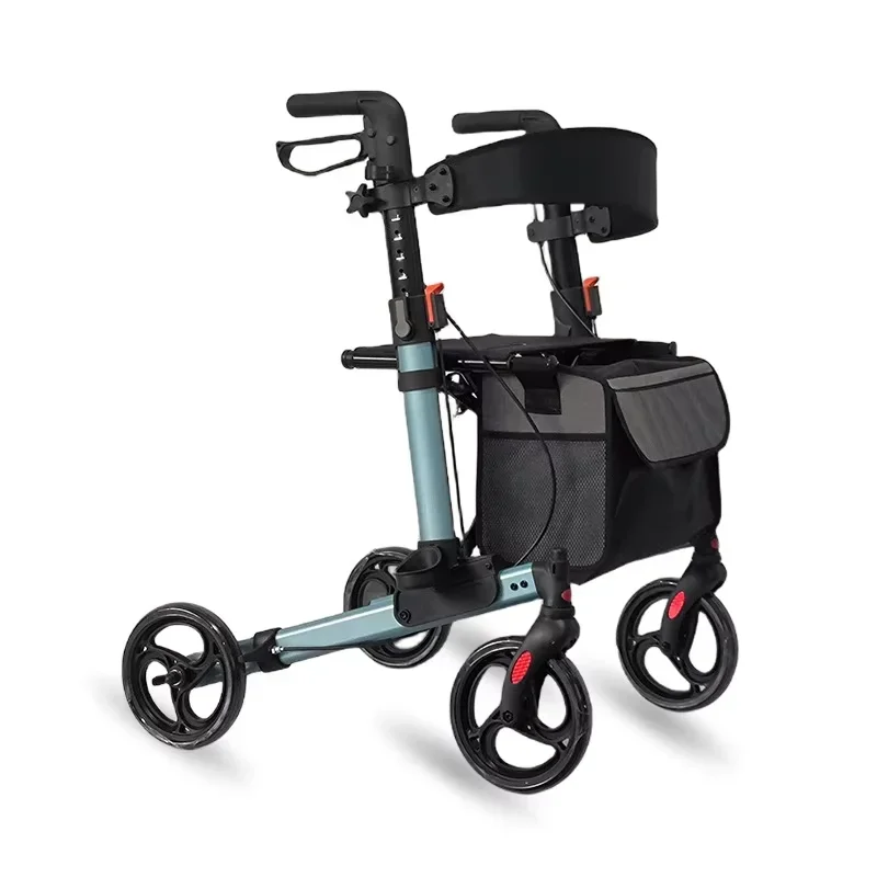 Aluminium faltbarer Rollator Walker für Erwachsene, Mobilität, Zerebralparese, zusammenklappbarer Rehabilitationsgerätrahmen für ältere Menschen