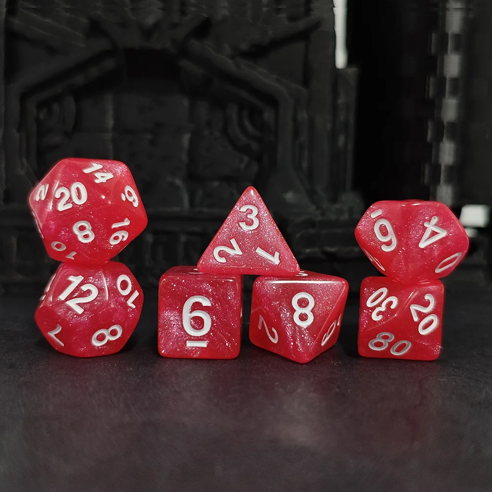 7 قطعة/المجموعة متعدد الألوان مادة الأكريليك أورورا مجموعة نرد DnD RPG ل الزنزانات والتنينات ألعاب نادي KTV ألعاب الترفيه المنزلية